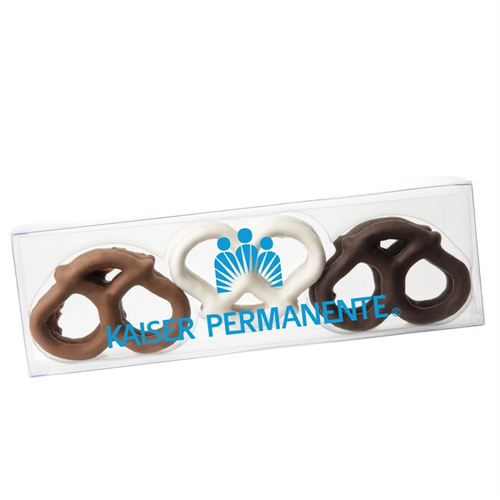 Main photo of 3 Ring Pretzel Acetate With Chocolate Trio Of Pretzels