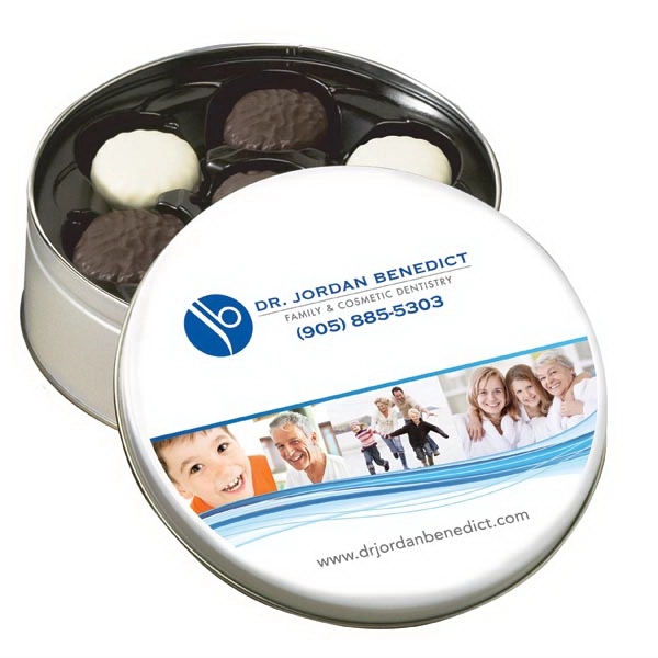Silver color option for Collector Tin Filled With Chocolate Covered Sandwich Cookies