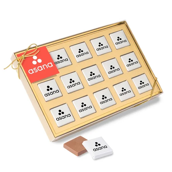 White color option for Fifteen Piece Chocolate Foiled Square Box