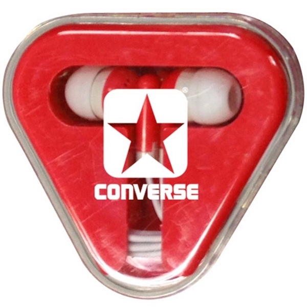 Red color option for Earbuds In Triangular Storage Display Case