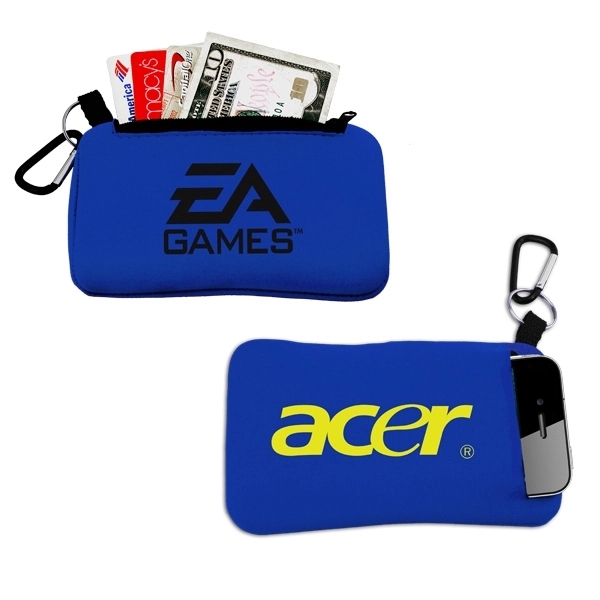 Blue color option for Smartphone Holder With Zippered Pouch