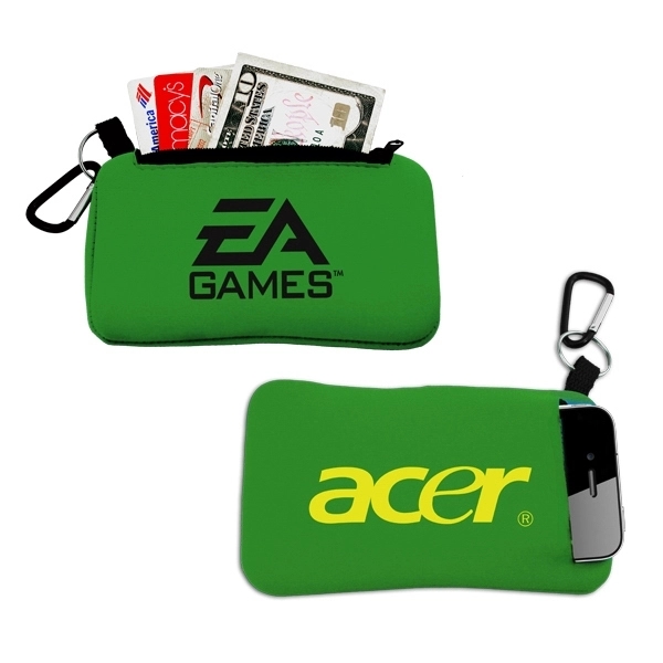 Green color option for Smartphone Holder With Zippered Pouch