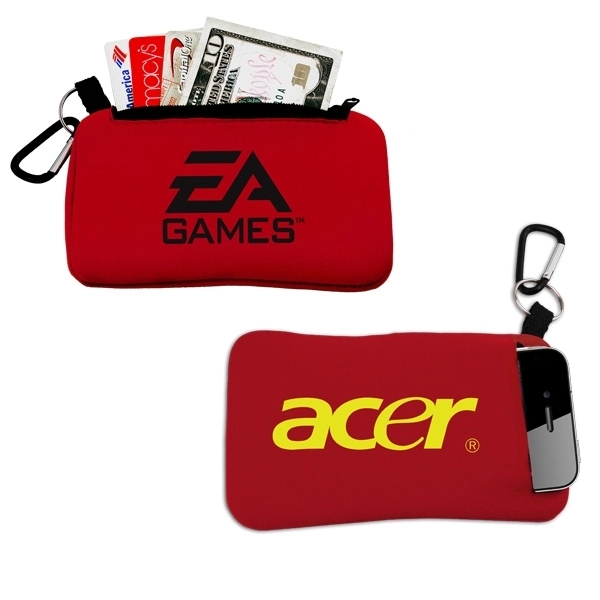 Red color option for Smartphone Holder With Zippered Pouch