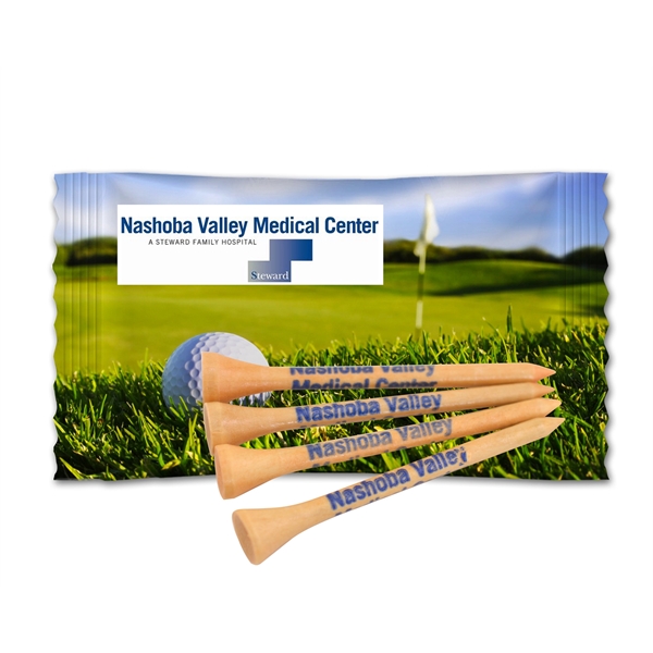 Natural color option for 4 Golf Tees In A Sealed Plastic Bag