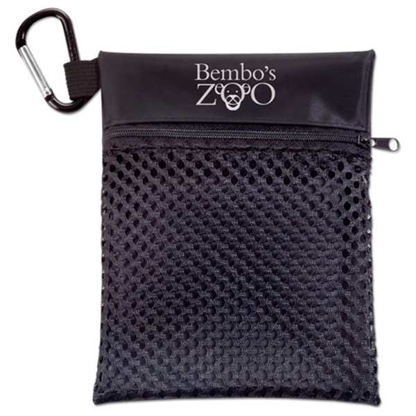 Black color option for Mesh Golf Tote With Carabiner