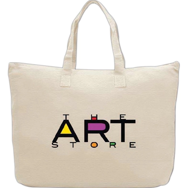 Beige color option for Cotton Tote Bag With Zipper