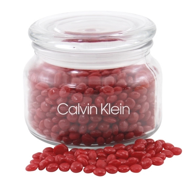 Clear color option for Cinnamon Imperials Candy In A Glass Jar With Lid