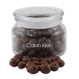 Photo of Chocolate Covered Peanuts In A Glass Jar With Lid