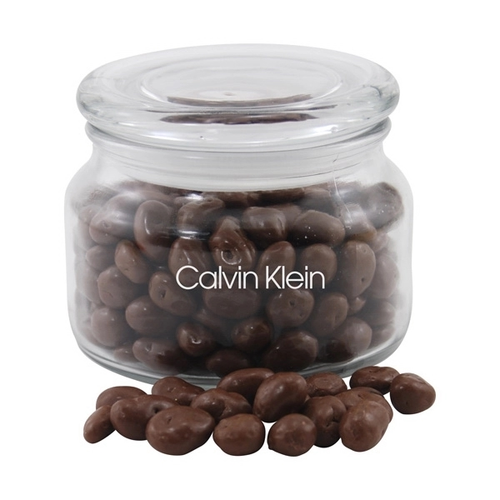 Main photo of Chocolate Covered Raisins In A Glass Jar With Lid