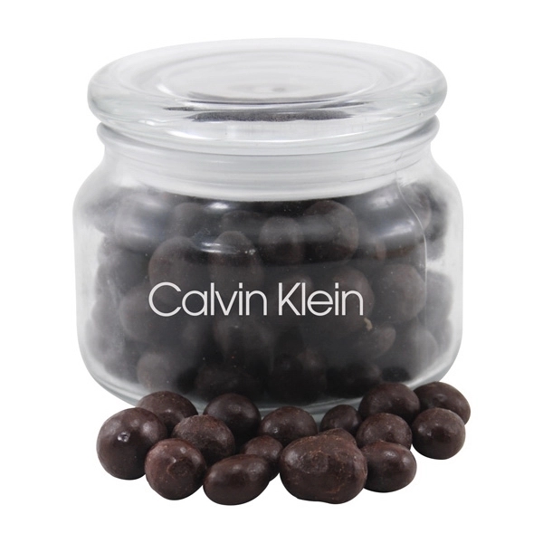 Clear color option for Chocolate Espresso Beans In A Glass Jar With Lid