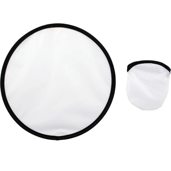 White color option for 10" Folding Flying Disk With Pouch