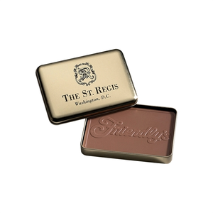 Photo of 10 Oz Custom Molded Chocolate Bar In Gold Metal Tin