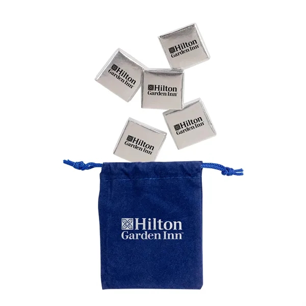 Navy Blue color option for Velour Pouch With Chocolate Squares
