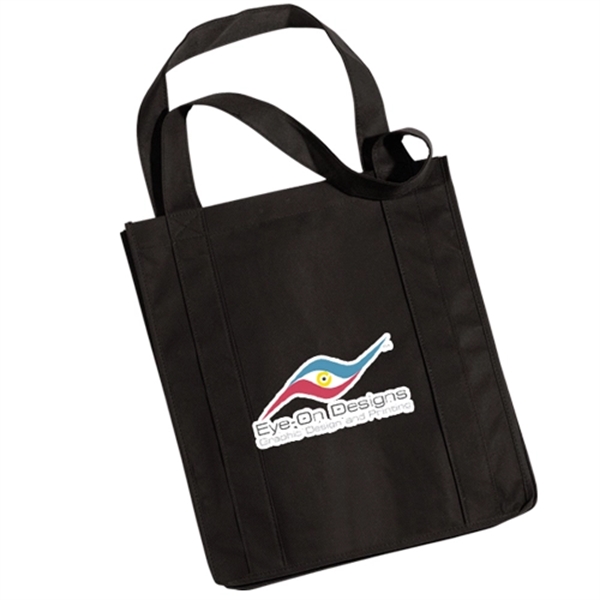 Black color option for Grocery Non Woven Tote Bag Full Color 80 Gsm