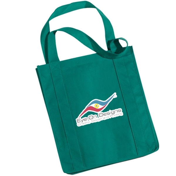 Green color option for Grocery Non Woven Tote Bag Full Color 80 Gsm
