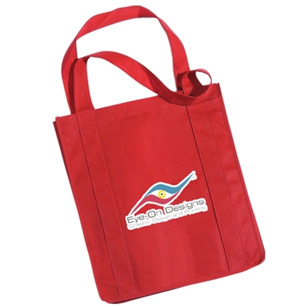 Red color option for Grocery Non Woven Tote Bag Full Color 80 Gsm
