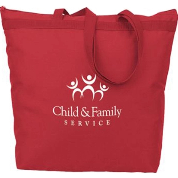 Red color option for Zippered Tote Bag
