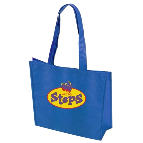 Blue color option for Large Non Woven Tote With 28" Straps  Full Color