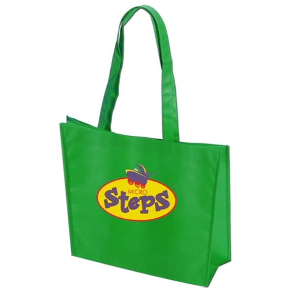 Green color option for Large Non Woven Tote With 28" Straps  Full Color