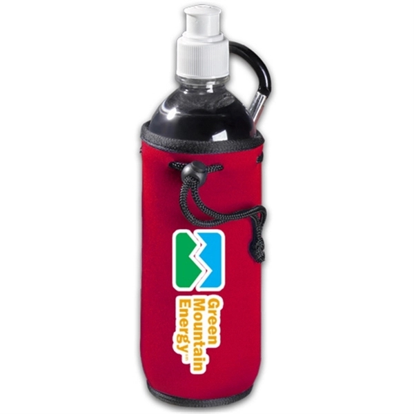 Red color option for Neoprene Single Bottle And Tall Can Cooler   Full Color