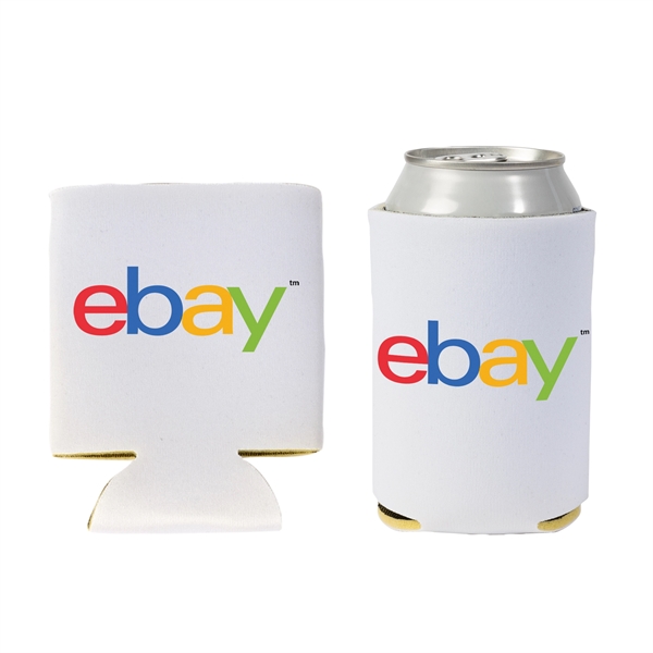 White color option for Collapsible Can Cooler  Full Color Imprint