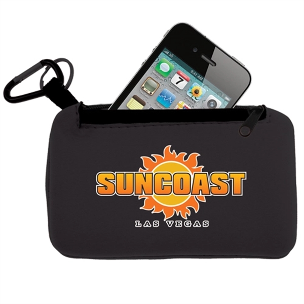 Black color option for Smartphone Holder With Zippered Pouch  Full Color