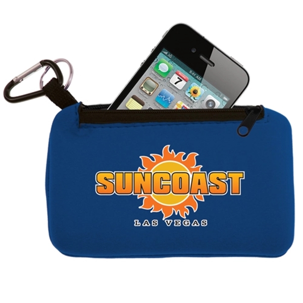 Blue color option for Smartphone Holder With Zippered Pouch  Full Color