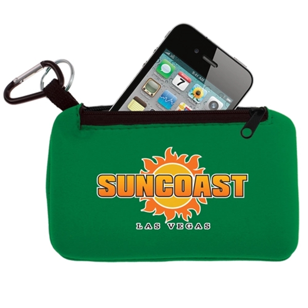 Green color option for Smartphone Holder With Zippered Pouch  Full Color