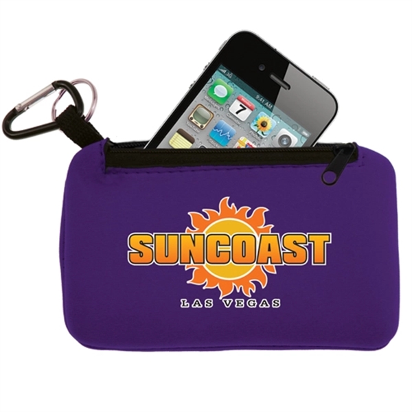 Purple color option for Smartphone Holder With Zippered Pouch  Full Color