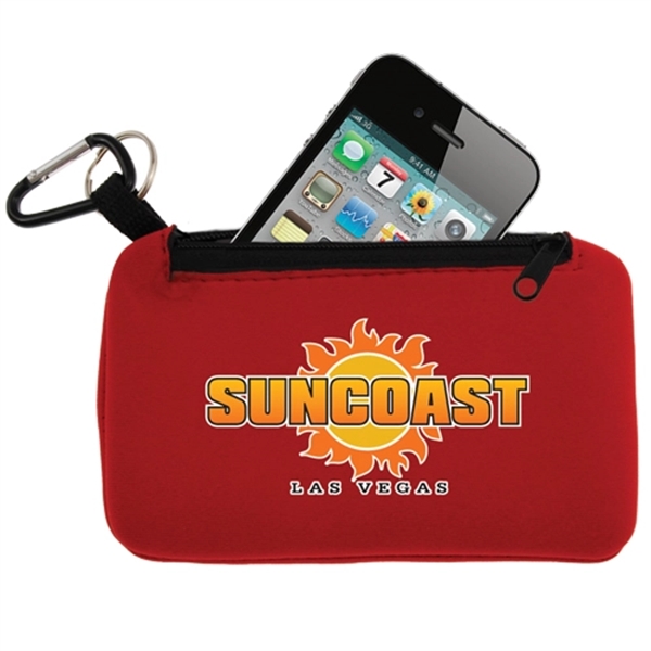 Red color option for Smartphone Holder With Zippered Pouch  Full Color