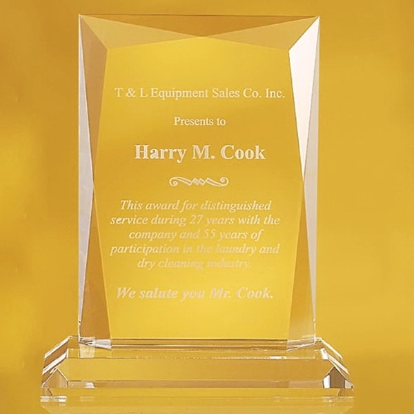 Clear color option for Rectangular Gem Edged Plaque 6 3/4"