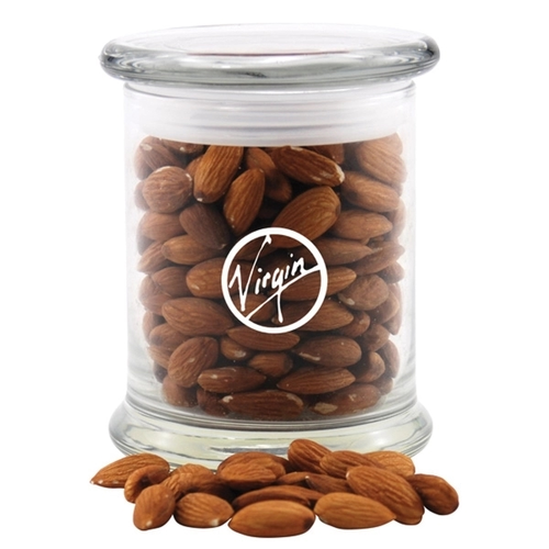 Main photo of Almonds In A Large Round Glass Jar With Lid