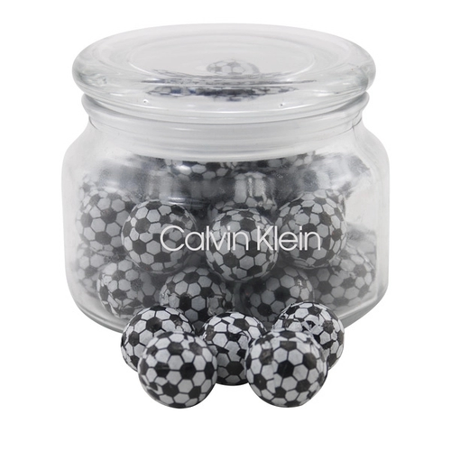 Main photo of Chocolate Soccer Balls In A Glass Jar With Lid