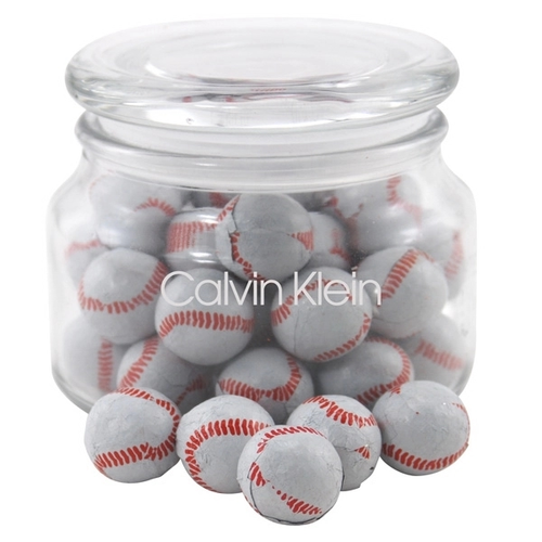 Main photo of Chocolate Baseballs In A Glass Jar With Lid