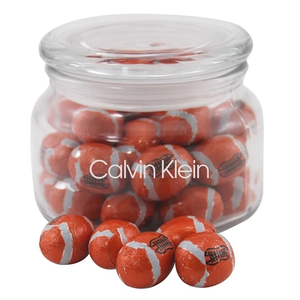 Photo of Chocolate Footballs In A Glass Jar With Lid
