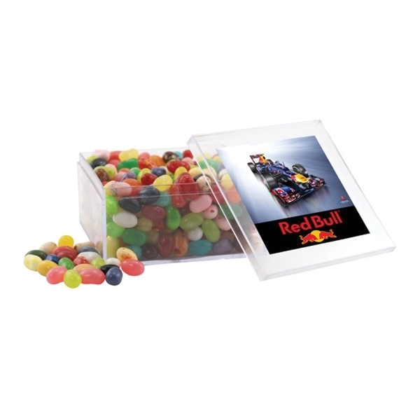 Clear color option for Jelly Bellys In A Clear Acrylic Large Box
