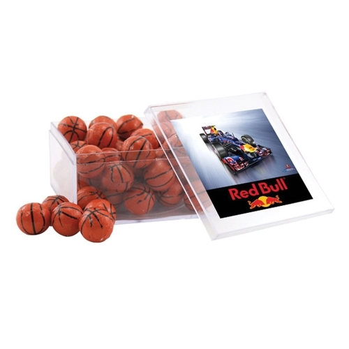 Main photo of Chocolate Basketballs In A Clear Acrylic Large Box