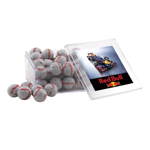 Main photo of Chocolate Baseballs In A Clear Acrylic Large Box