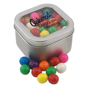 Photo of Large Tin With Window Lid And Gumballs