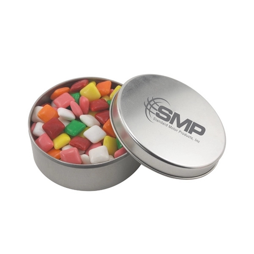 Main photo of Large Round Metal Tin With Lid And Mini Chicklets