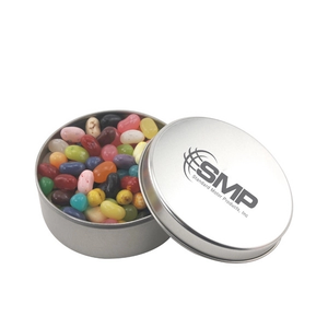 Photo of Large Round Metal Tin With Lid And Jelly Bellys