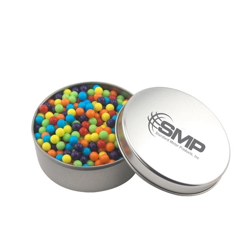 Main photo of Large Round Metal Tin With Lid And Mini Jawbreakers