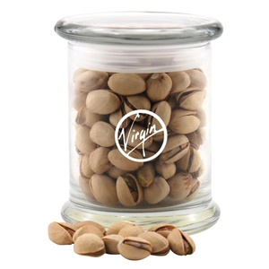 Photo of Pistachios In A Large Round Glass Jar With Lid
