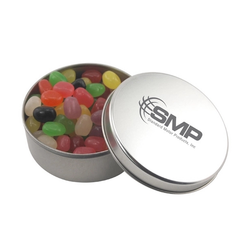 Main photo of Large Round Metal Tin With Lid And Jelly Beans