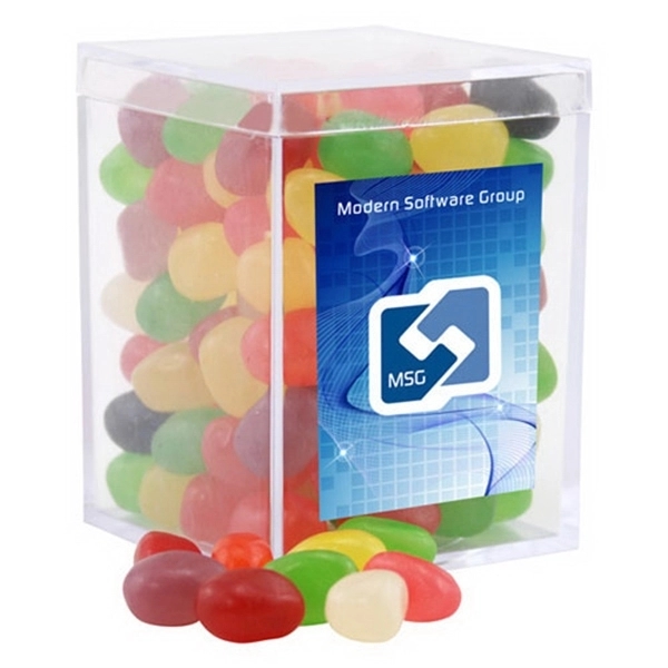 Clear color option for Jelly Beans Candy In A Clear Acrylic Square Box