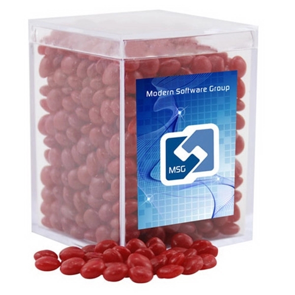 Clear color option for Cinnamon Imperials Candy In A Clear Acrylic Square Box