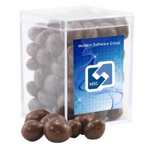 Photo of Chocolate Covered Peanuts In A Clear Acrylic Square Box
