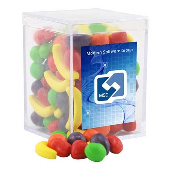 Clear color option for Candy Fruitz Candy In A Clear Acrylic Square Box