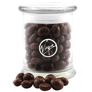 Photo of Large Round Glass Jar With Lid Chocolate Covered Peanuts