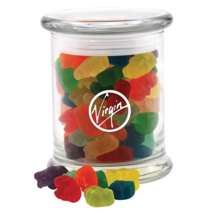 Photo of Gummy Bears In A Large Round Glass Jar With Lid